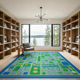 Geometric City Map Neighborhood Rug