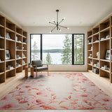 Blush Pink Cherry Blossom Floral Rug