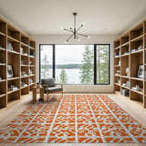 Vibrant Orange Geometric Abstract Rug