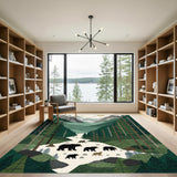 Mountain Bears Forest Area Rug