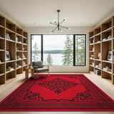Red Traditional Persian Medallion Traditional Persian Area Rug