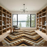 Geometric Tan Cube Staircase Area Rug