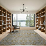 Beige Geometric Diamond Pattern Area Rug