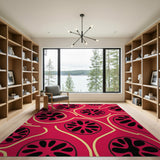 Vibrant Pink Watermelon Slice Pattern Area Rug