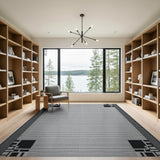 Black and White Bold Black White Geometric Area Rug