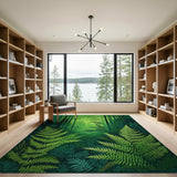 Lush Fern Forest Green Area Rug