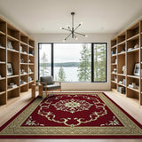 Red Opulent Red Persian Medallion Area Rug