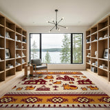 Cute Cartoon Cats Village Orange Area Rug