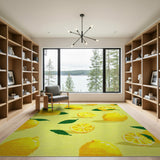 Yellow Sunny Lemon Fruit Pattern Area Rug