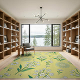 Sunny Yellow Daisy Chamomile Floral Rug