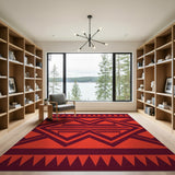 Bold Red Southwestern Geometric Southwestern Area Rug
