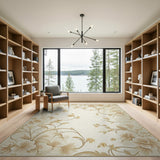 Elegant Beige Floral Vintage Area Rug