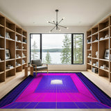 Neon Grid Tunnel Area Rug