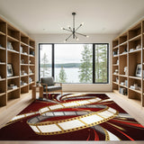 Cinematic Film Strip Red Area Rug
