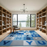 Blue Alphabet Kids Learning Rug