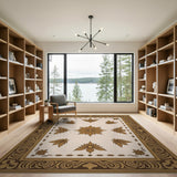 Ornate Gold Floral Vintage Area Rug