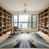Multi-color and Patterns Radiant Sunburst Geometric Area Rug