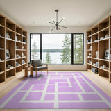 Purple Geometric Maze Labyrinth Area Rug