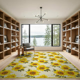 Vibrant Sunflower Scatter Area Rug
