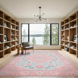 Pink Floral Vintage No. 9 Area Rug