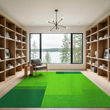 Lush Green Textured Geometric Area Rug