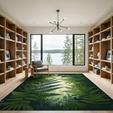 Green Lush Fern Glade Area Rug