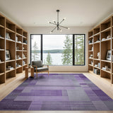 Purple Gray Geometric Modern Area Rug