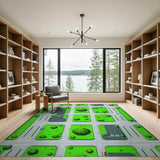 Pixel Art City Block Area Rug
