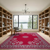 Bold Red Persian Medallion Area Rug