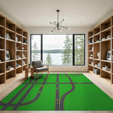 Kids Cartoon City Roads Traffic Map Area Rug