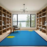 Dreamy Blue Sky with Yellow Clouds Kids Rug
