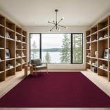 Deep Red Abstract Wave Area Rug