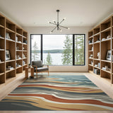 Coastal Waves Beach Area Rug
