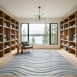 Fluid Grey Waves Area Rug