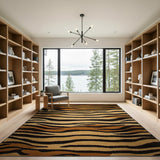 Brown and Tan Tiger Stripe Brown Tan Area Rug