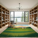 Rolling Hills Sunset Farmhouse Area Rug