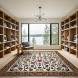 Vibrant Multi-Color Floral Vine Area Rug