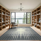 Grey Geometric Starburst Area Rug