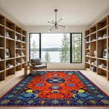 Multi-color and Patterns Traditional Persian Vibrant Red Persian Medallion Area Rug