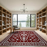 Intricate Red Persian Floral Traditional Persian Area Rug