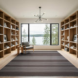 Rustic Brown Tan Striped Flatweave Rug