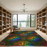 Rainbow Compass Star Area Rug