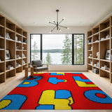 Retro Pixel 'BLOOD' Letters Area Rug