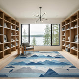 Starry Blue Mountains Woven Area Rug