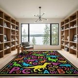Dinosaur ABC Kids Area Rug - Vibrant Multi-Color