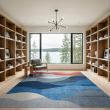 Geometric Wave Multi-Color Area Rug