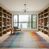 Multi-color and Patterns Vibrant Multi-Stripe Geometric Area Rug