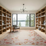 Floral Vintage Pink Vintage Pink Peony Floral Area Rug