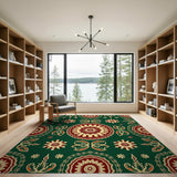 Traditional Persian Mandala Area Rug in Vibrant Multi-Color