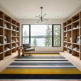 Multi-color and Patterns Bold Yellow Black Striped Area Rug